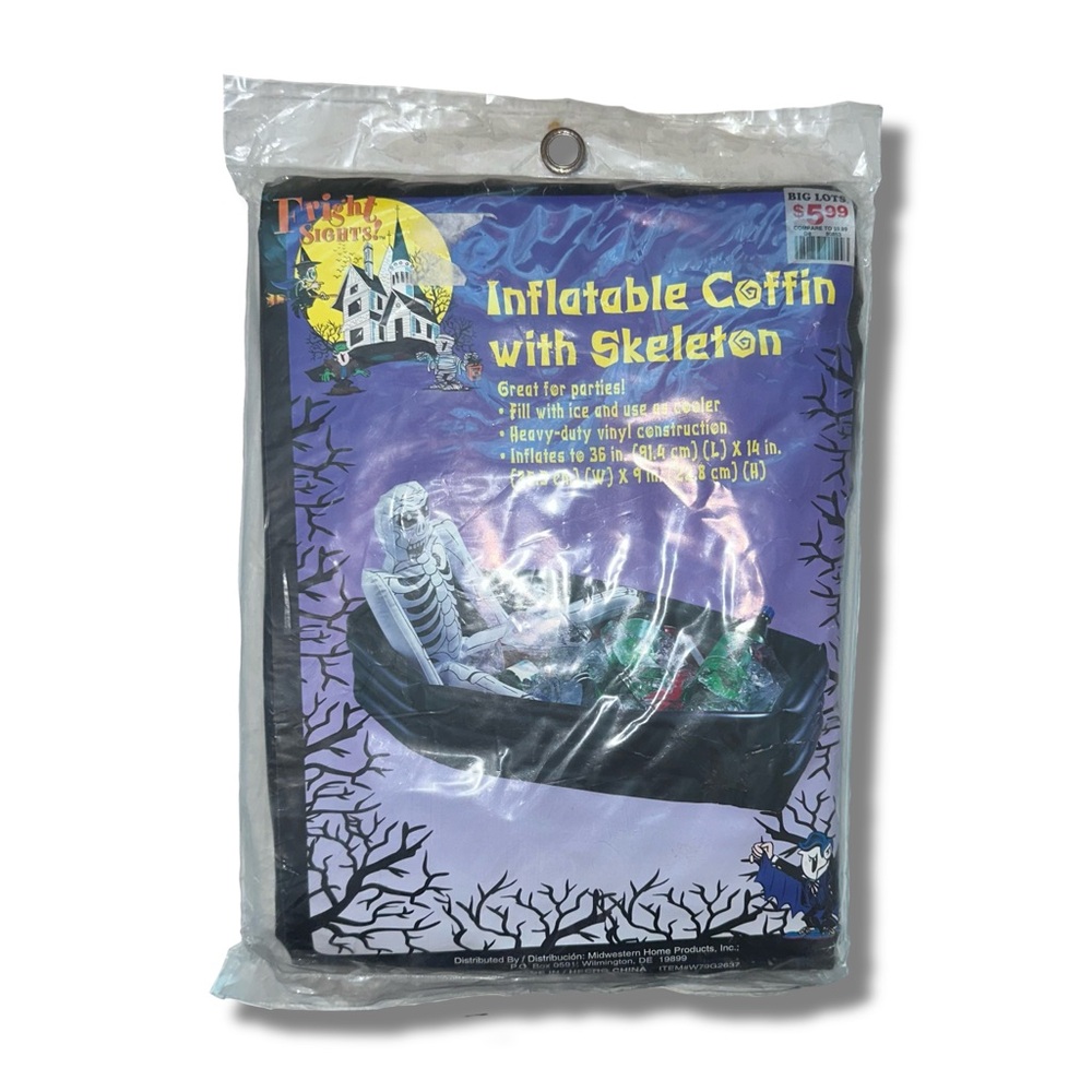 Vtg Halloween Inflatable Coffin Cooler